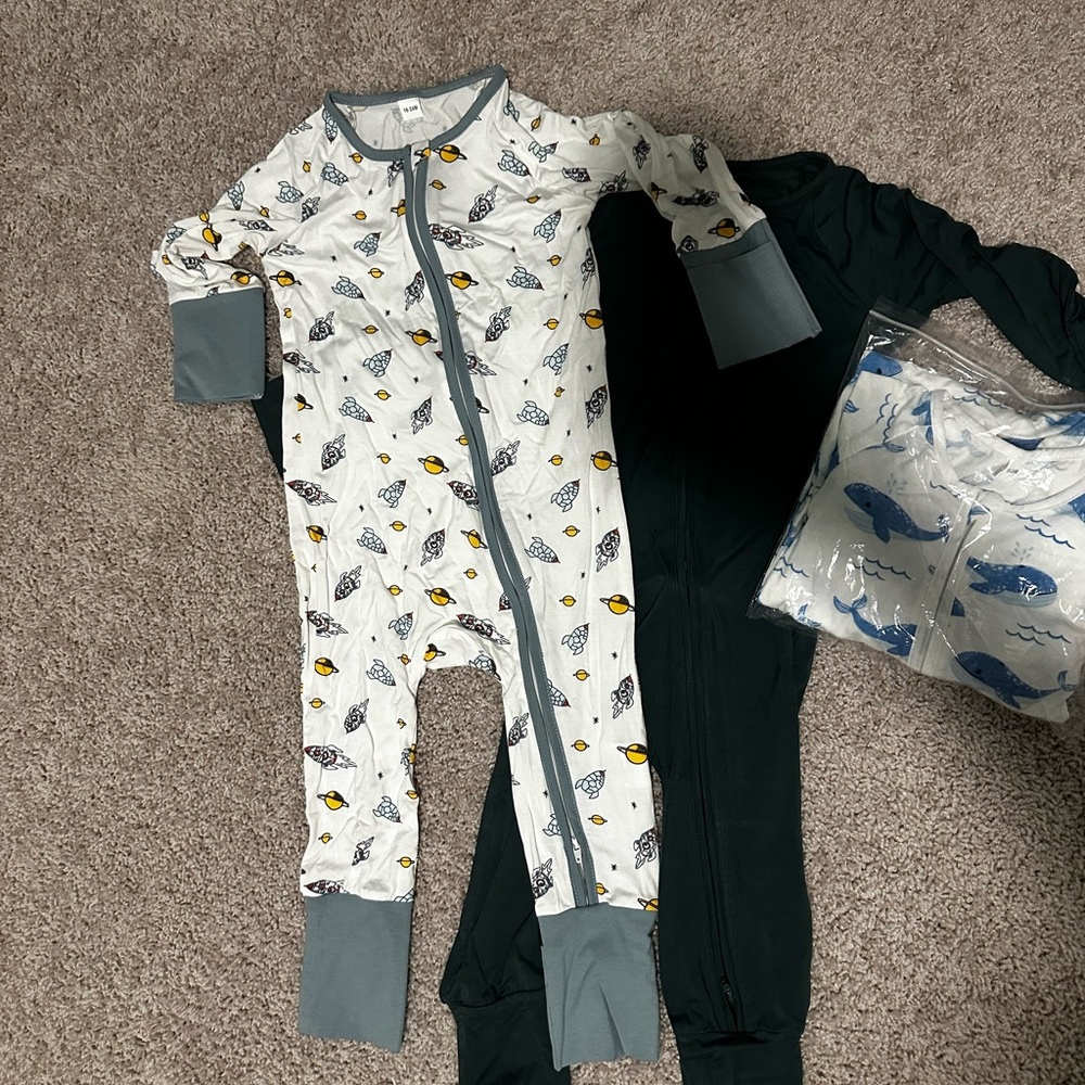 White and Gray Kids One Piece